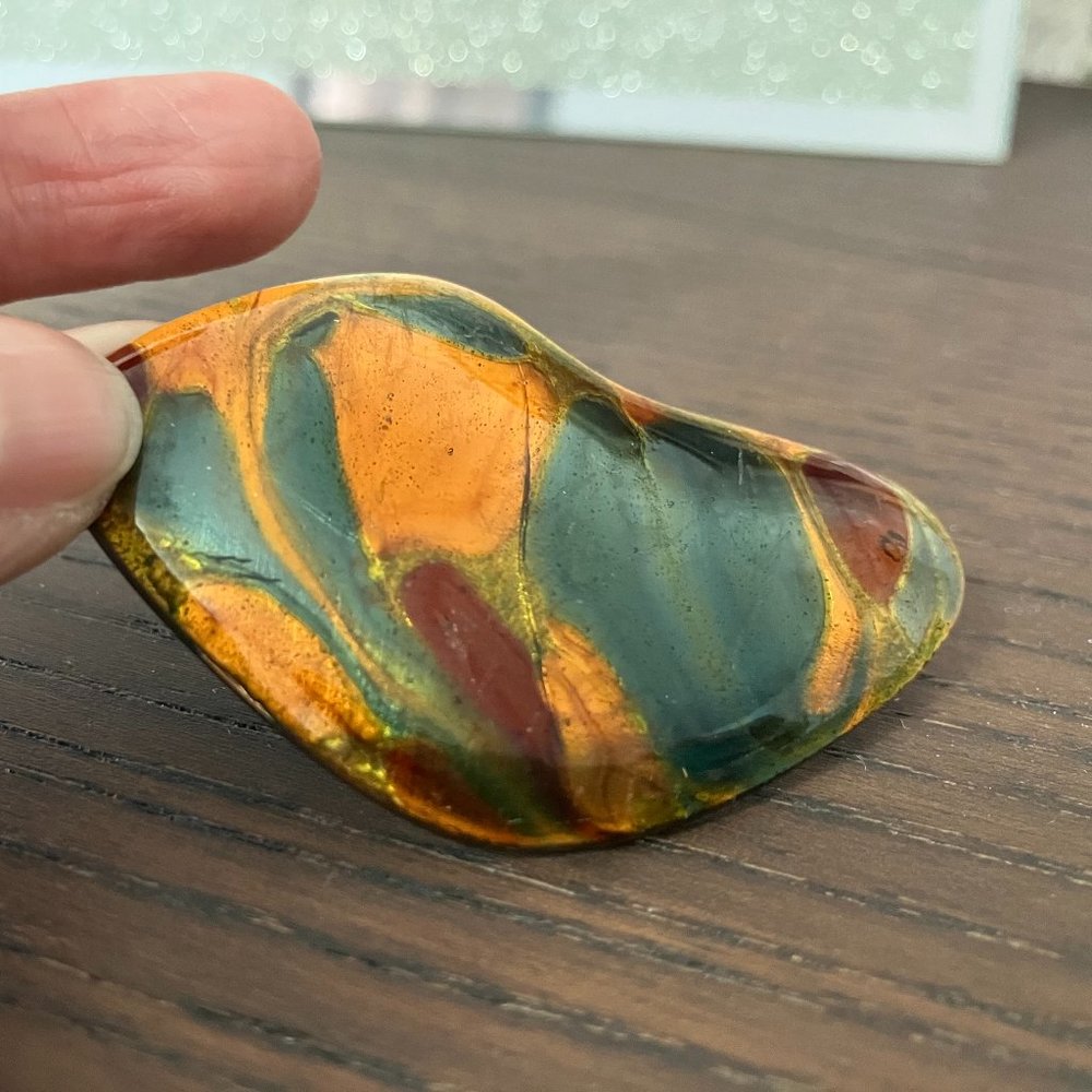 Beautiful Enameled Artist Piece Signed Brooch/Pendant